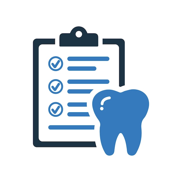 Icono del informe de atención dental Ilustración vectorial editable sencilla