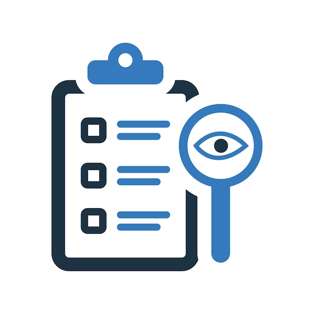 Ícono del informe de búsqueda del ojo de auditoría Gráficos vectoriales editables simples