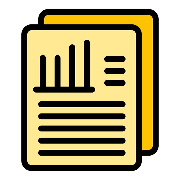 Icono de informe de carrera Contorno informe de carrera vector icono color plano aislado