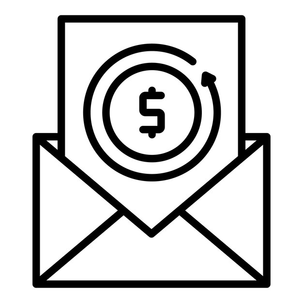 Icono de informe de dinero Icono de vector de informe de dinero de esquema para diseño web aislado sobre fondo blanco