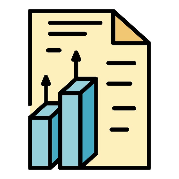 Icono del informe de la empresa Conjunto del informe del vector del icono del color plano aislado