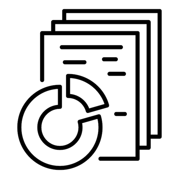 Icono de informe gráfico de empresa Icono de vector de informe gráfico de empresa de esquema para diseño web aislado sobre fondo blanco