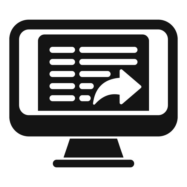 Icono de informe en línea diagrama de lista de gráfico gráfico vectorial simple