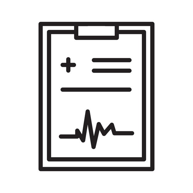 Ícono del informe médico 2 Logotipo del vector de la línea negra