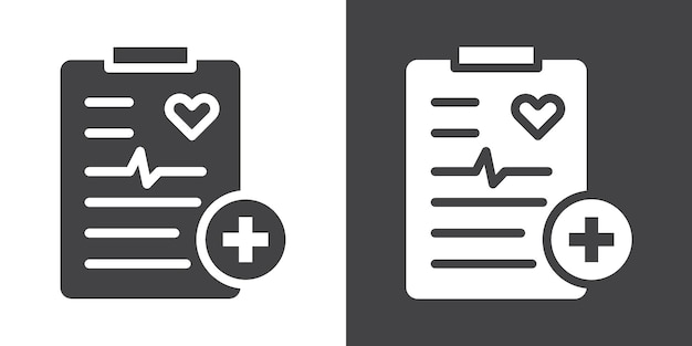 Icono de informe médico Conjunto de ilustraciones de líneas delgadas
