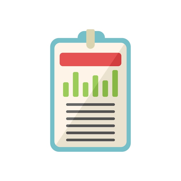 Icono de informe moderno vector plano Datos de gráfico de mercado de archivos aislados