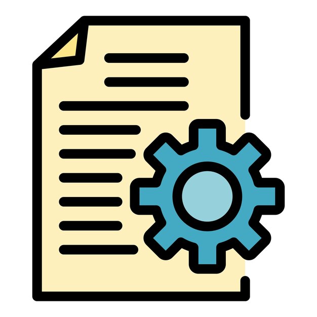 Icono de informe del sistema de la empresa Contorno del icono del vector del informe del sistema de la empresa color plano aislado