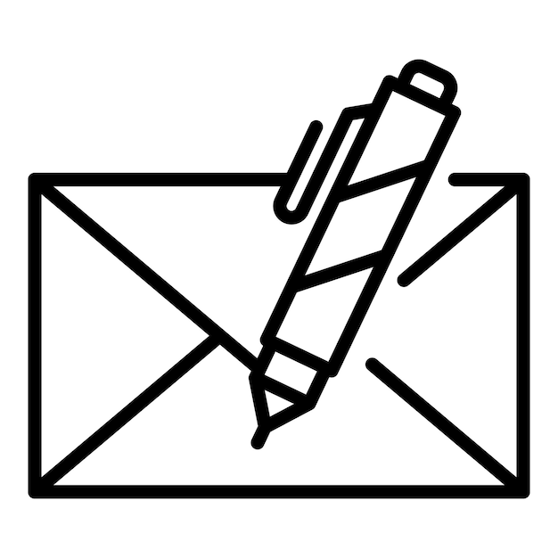 Icono de informe de sobre Icono de vector de informe de sobre de esquema para diseño web aislado sobre fondo blanco