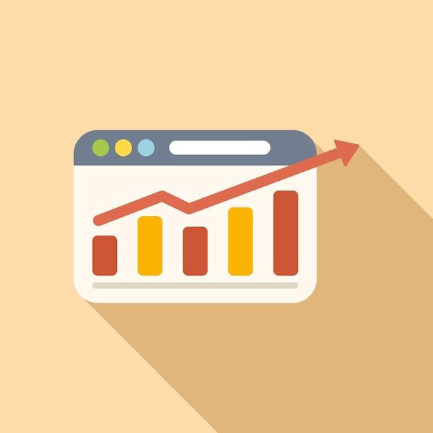 Icono de informe web vector plano Datos de gráfico Archivo de finanzas