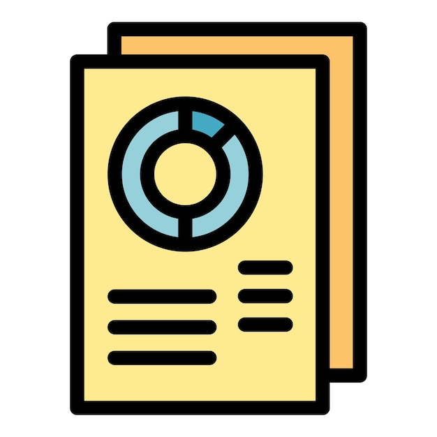 Icono de informes de negocios Icono de vector de informes de negocios de esquema para diseño web aislado en color de fondo blanco plano