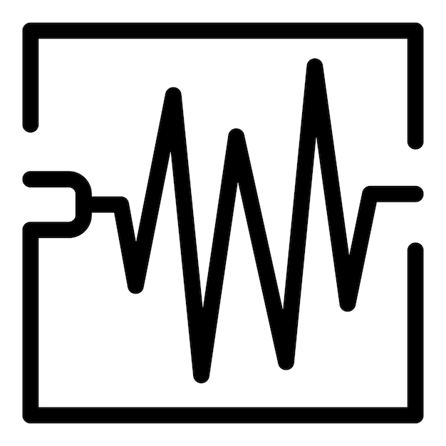 Icono de ingeniería eléctrica que muestra la forma de onda de la corriente alterna