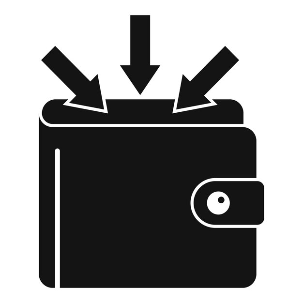 Icono de ingresos de dinero de billetera Ilustración simple del icono de vector de ingresos de dinero de billetera para diseño web aislado sobre fondo blanco