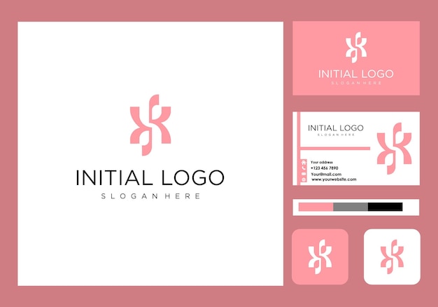 Vector icono inicial del logotipo y de la tarjeta de visita de k