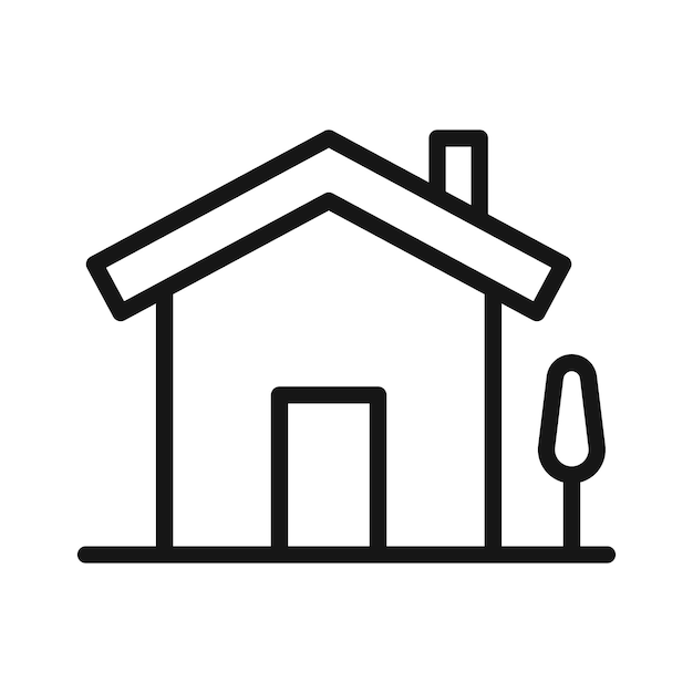 Icono de inicio 2 Vector de arte de línea negra