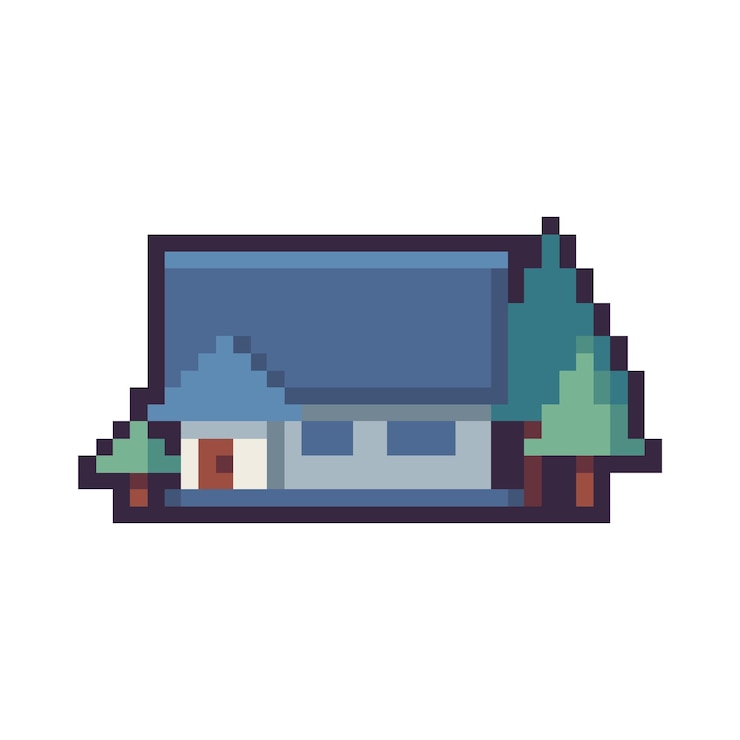 Vector icono de inicio de pixel art para el activo del juego