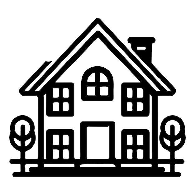 icono de inicio plano para aplicaciones y sitios web signo de símbolo de casa contorno negro vector de logotipo