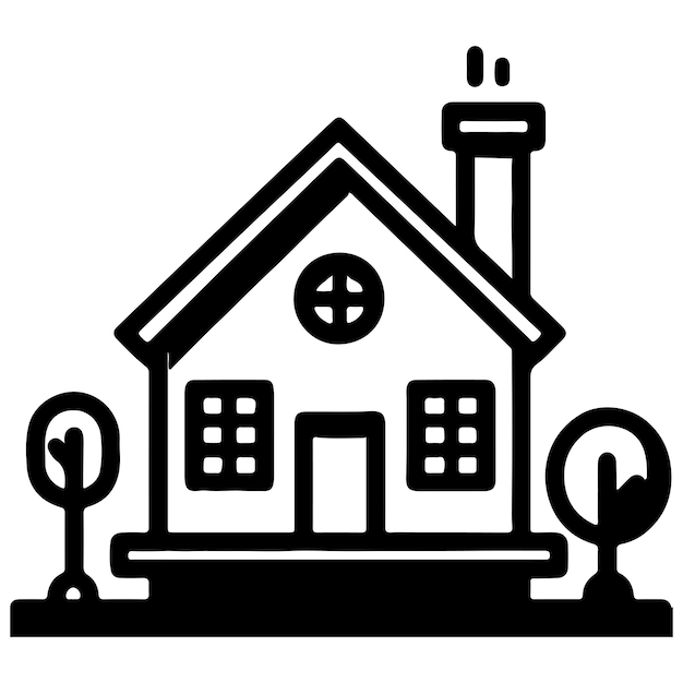 icono de inicio plano para aplicaciones y sitios web signo de símbolo de casa contorno negro vector de logotipo