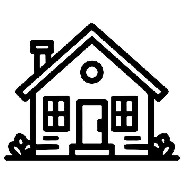 icono de inicio plano para aplicaciones y sitios web signo de símbolo de casa contorno negro vector de logotipo