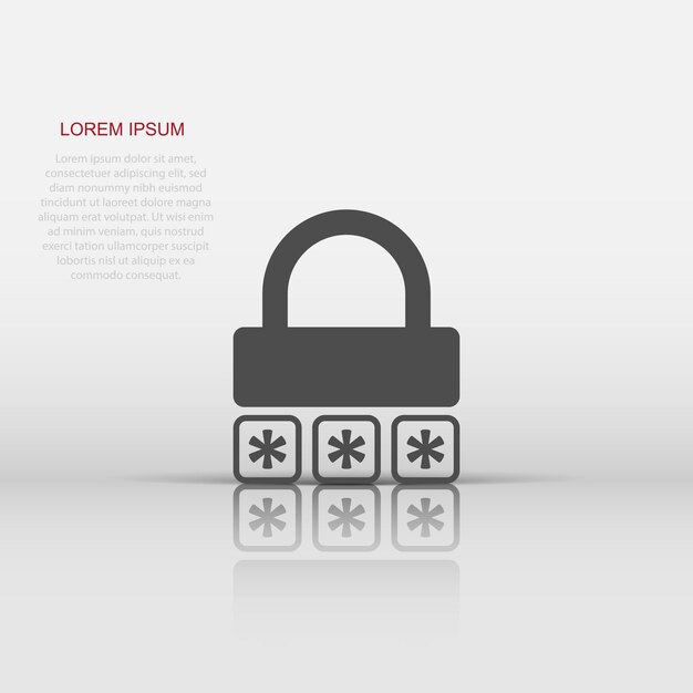 Icono de inicio de sesión en estilo plano Ilustración de vector de acceso de contraseña sobre fondo blanco aislado Concepto de negocio de entrada de candado