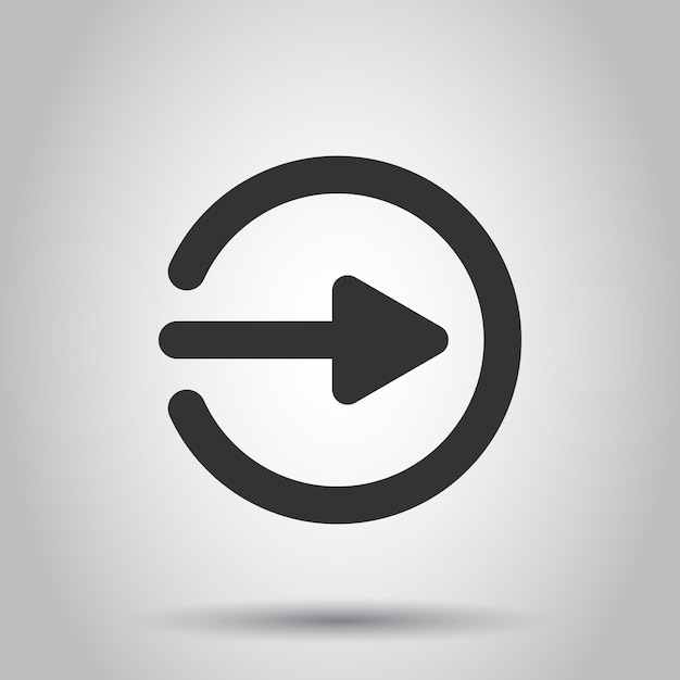 Icono de inicio de sesión en estilo plano Ilustración de vector de acceso de flecha sobre fondo blanco aislado Concepto de negocio de entrada de puerta