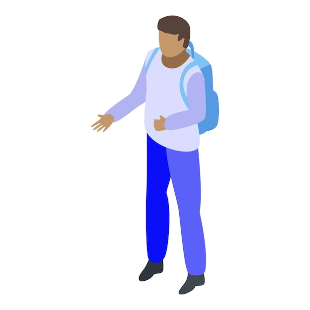 Icono de inmigrante ilegal árabe Isométrico del icono de vector de inmigrante ilegal árabe para diseño web aislado sobre fondo blanco