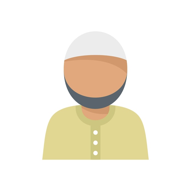 Icono de inmigrante musulmán Ilustración plana del icono de vector de inmigrante musulmán aislado sobre fondo blanco