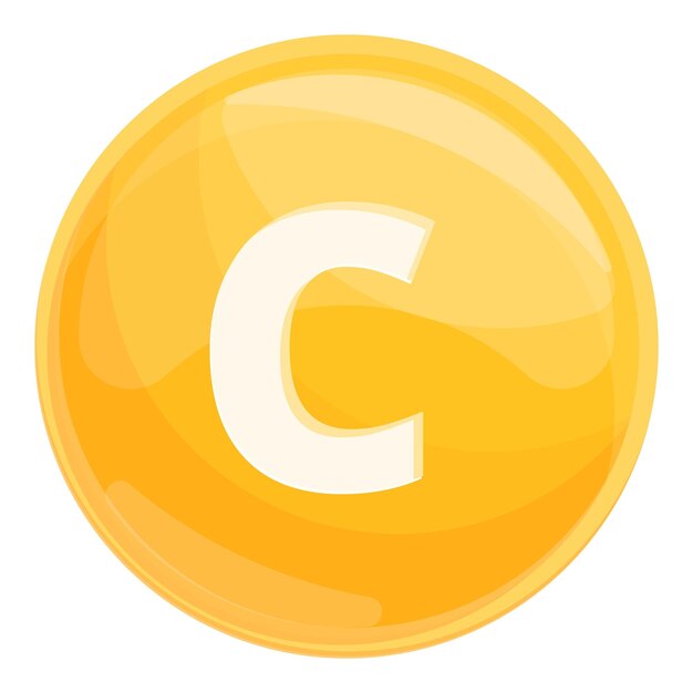 Icono de inmunidad de vitamina c Caricatura de icono de vector de inmunidad de vitamina c para diseño web aislado sobre fondo blanco