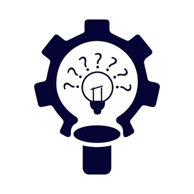Icono de innovación de la bombilla de la idea del engranaje de la idea de la bombilla de la luz