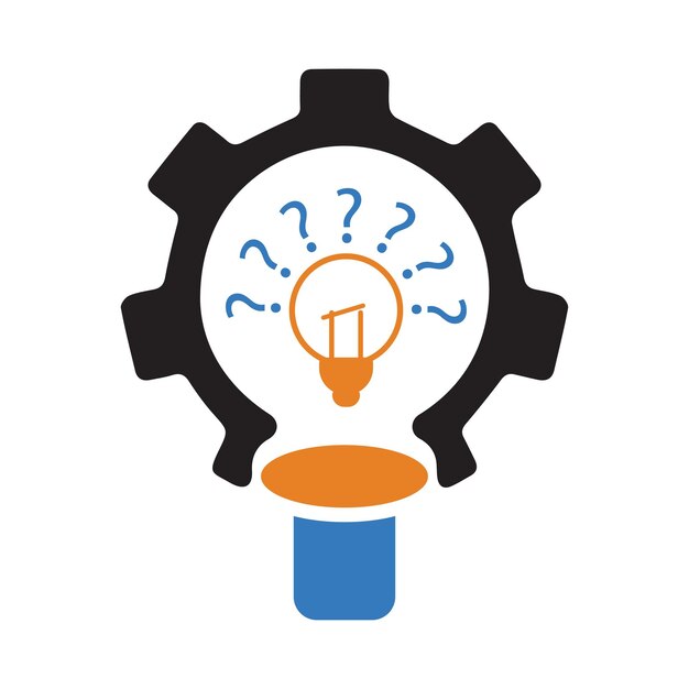 Icono de innovación de la bombilla de la idea del engranaje de la idea de la bombilla de la luz
