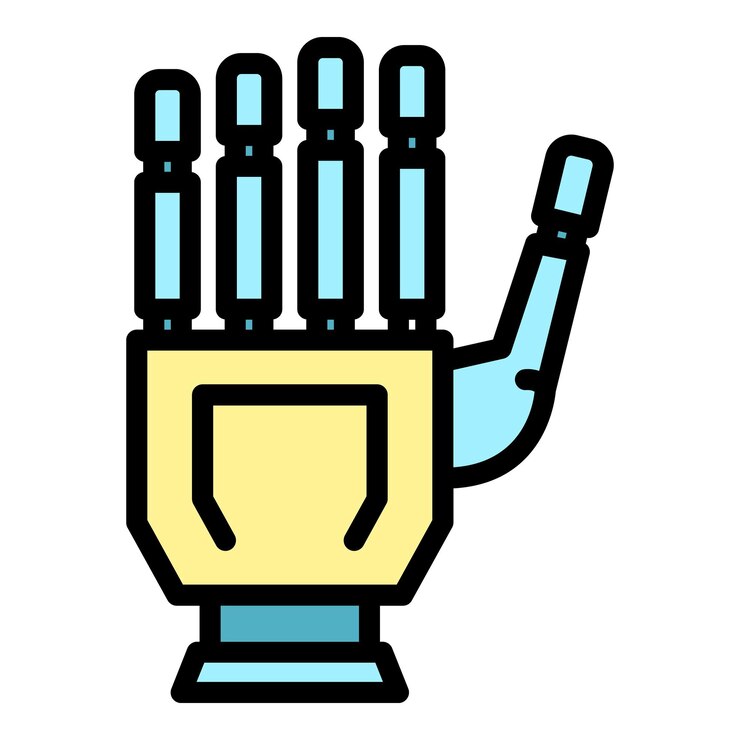 Vector icono de la innovación robótica contorno del icono del vector de la innovación robótica color plano aislado