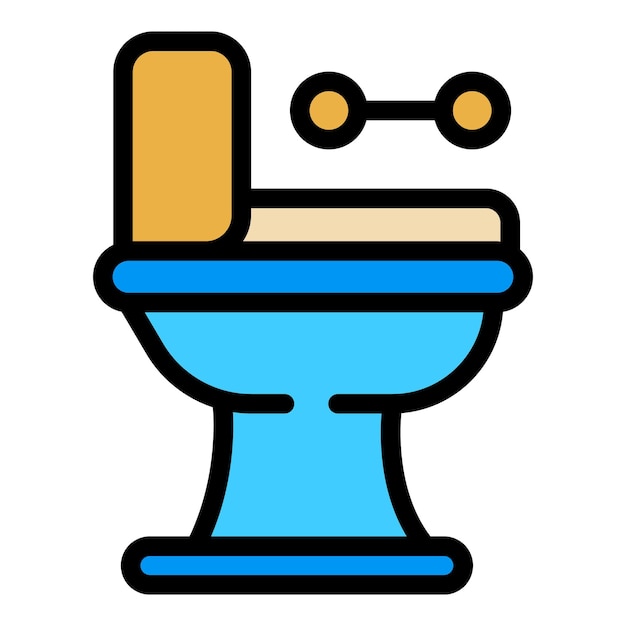 El icono del inodoro Contorno del icono vectorial de los inodoros El color es plano y aislado