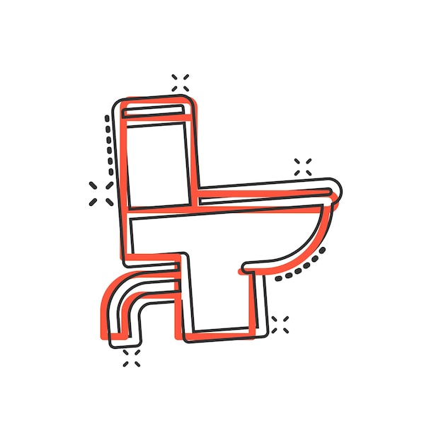 Icono del inodoro en estilo cómico Ilustración vectorial de dibujos animados de higiene en un fondo aislado