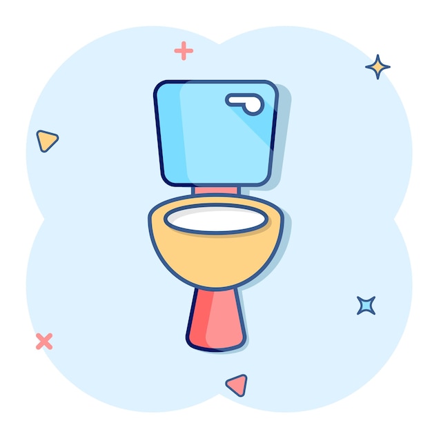 Icono del inodoro en estilo cómico Ilustración vectorial de dibujos animados de higiene en un fondo aislado