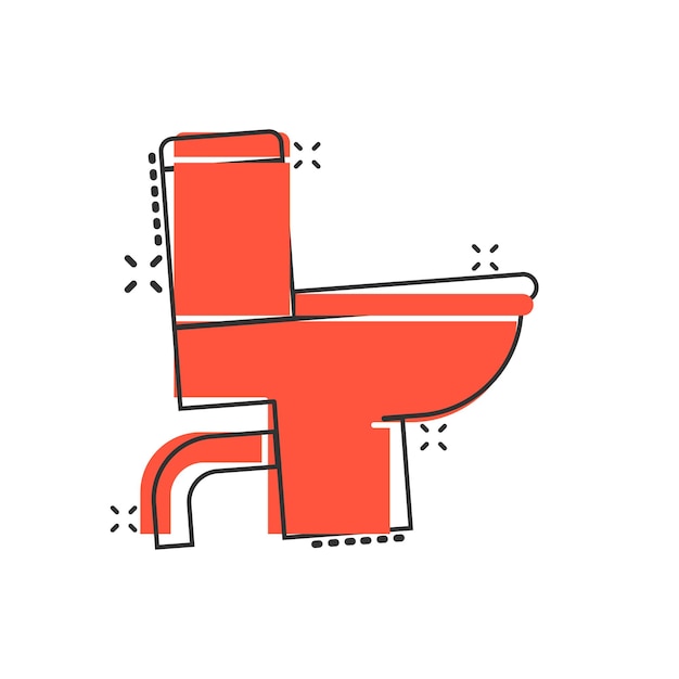 Icono del inodoro en estilo cómico Ilustración vectorial de dibujos animados de higiene en un fondo aislado