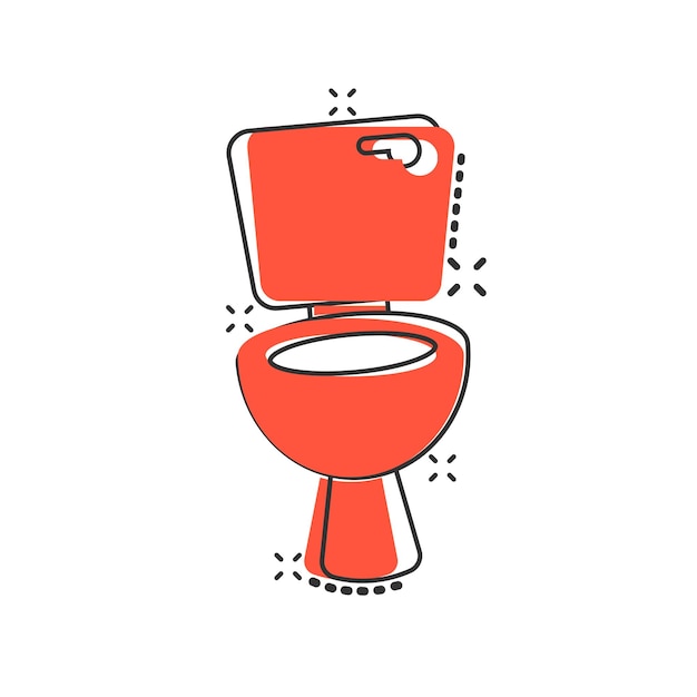 Icono del inodoro en estilo cómico Ilustración vectorial de dibujos animados de higiene en un fondo aislado