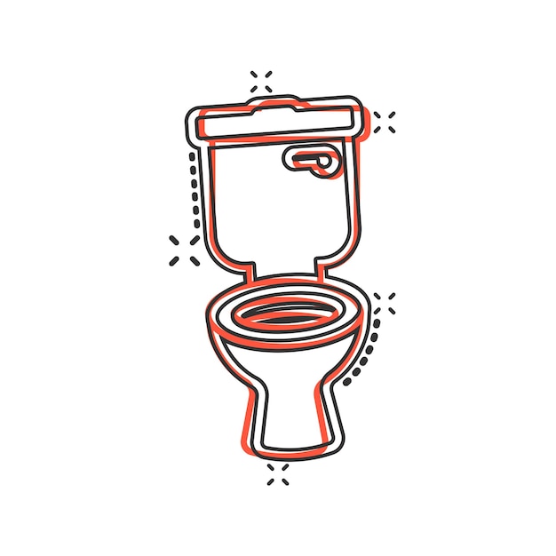 Icono del inodoro en estilo cómico Ilustración vectorial de dibujos animados de higiene en un fondo aislado
