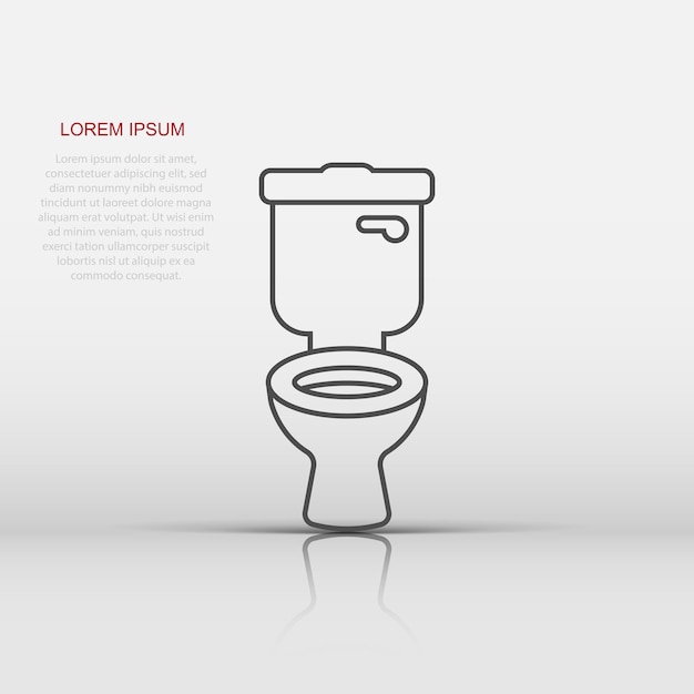 Icono del inodoro en estilo plano Ilustración vectorial de higiene en un fondo aislado Concepto de negocio de letrero de inodoro