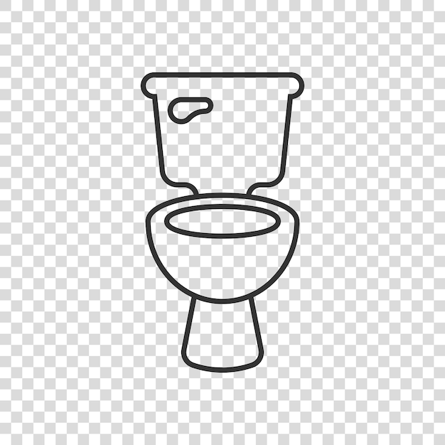 Icono del inodoro en estilo plano Ilustración vectorial de higiene en un fondo aislado Concepto de negocio de letrero de inodoro