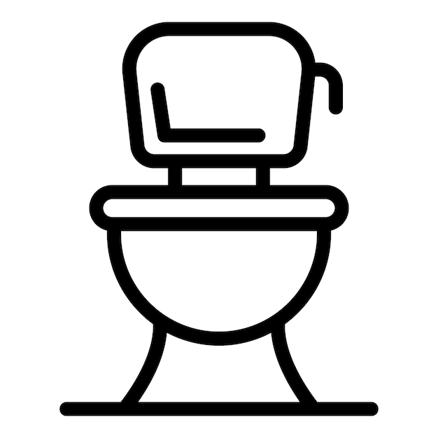 Icono de inodoro Icono de vector de inodoro de esquema para diseño web aislado sobre fondo blanco