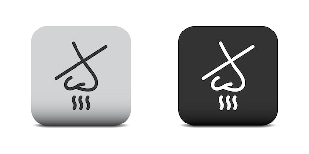 Icono inodoro Sin signo de olor Signo prohibido con nariz Ilustración vectorial