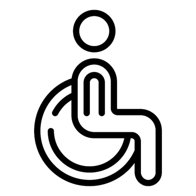 Icono de inodoro para silla de ruedas vector de contorno Wc baño Sala pública