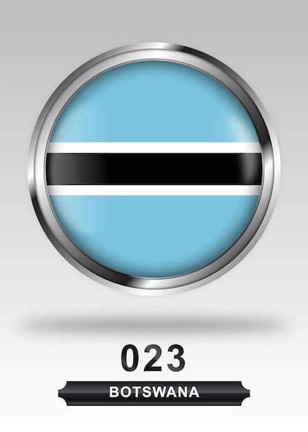 Icono de insignia de bandera de Botswana Vector completo