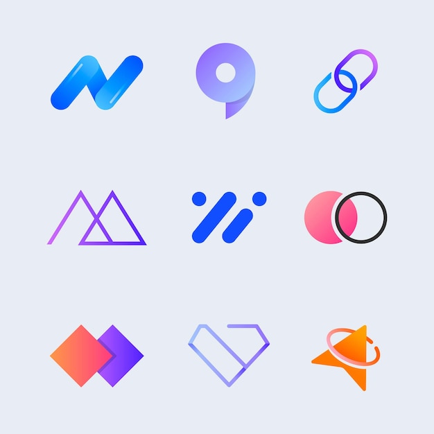 Icono de insignia de conjunto de vectores de logotipo de empresa creativa