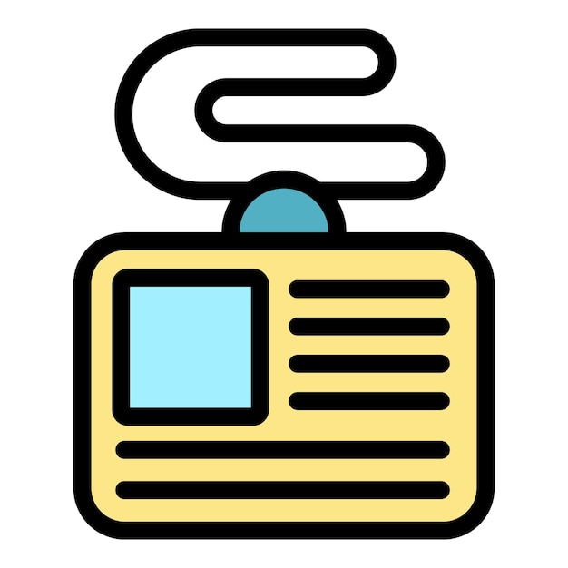 Icono de la insignia del evento Contorno del icono del vector de la insígnia del evento Color plano aislado