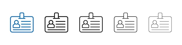 Icono de insignia de identificación Logotipo vectorial de esquema para el usuario web