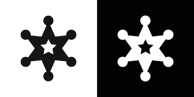 El icono de la insignia del sheriff es un conjunto de símbolos de línea plana.