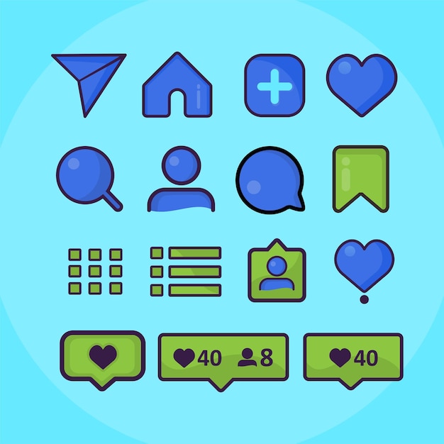 Vector icono de instagram colorido, logotipo, diseño de vectores de conjunto de símbolos