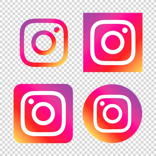 Icono de instagram de diseño de conjunto de logotipo original