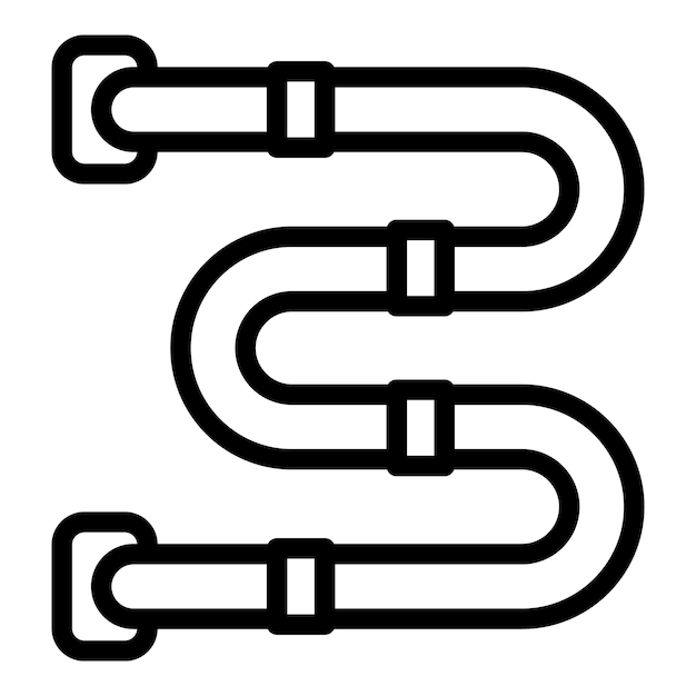 Icono de instalación de tuberías Contorno Icono de vector de instalación de tuberías para diseño web aislado sobre fondo blanco