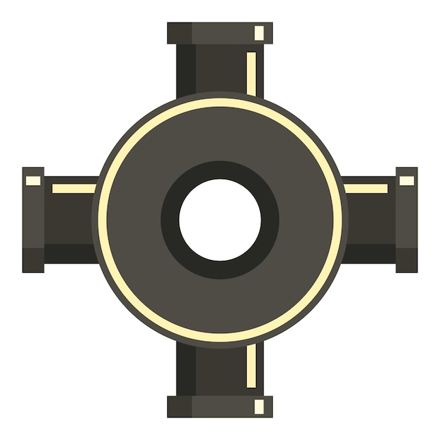 Vector icono de instalación de tuberías negras. ilustración plana del icono de vector de instalación de tubería negra para web aislado sobre fondo blanco